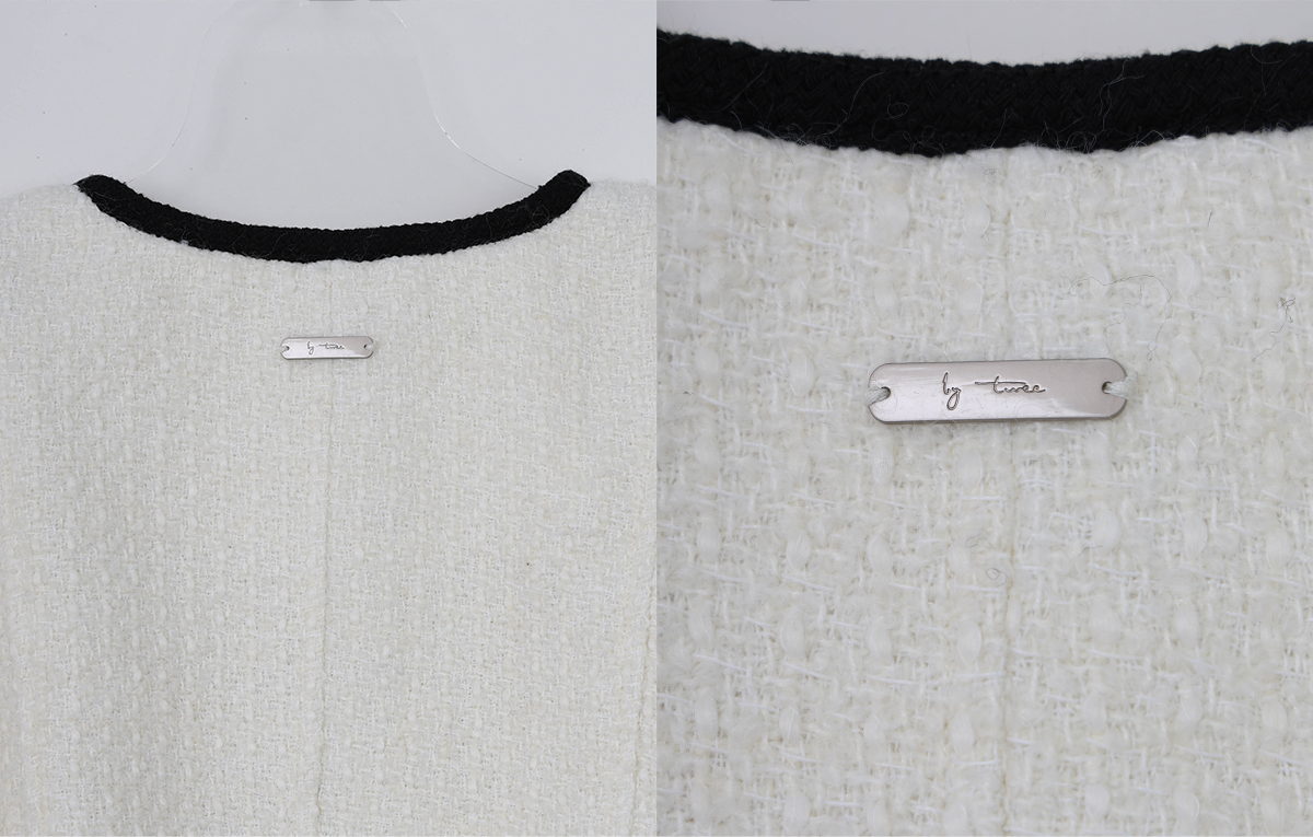 TWEE Osel contrast pocket long sleeve tweed jacket - Product detail view