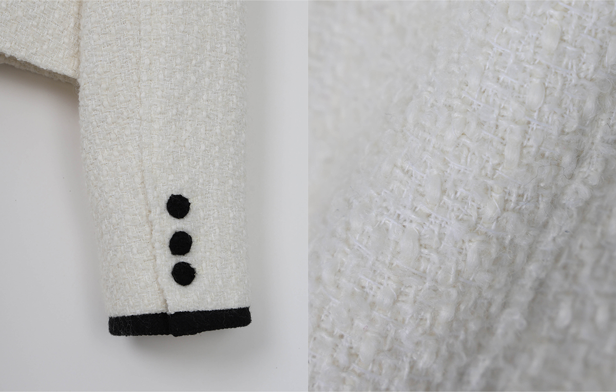 TWEE Osel contrast pocket long sleeve tweed jacket - Product detail view