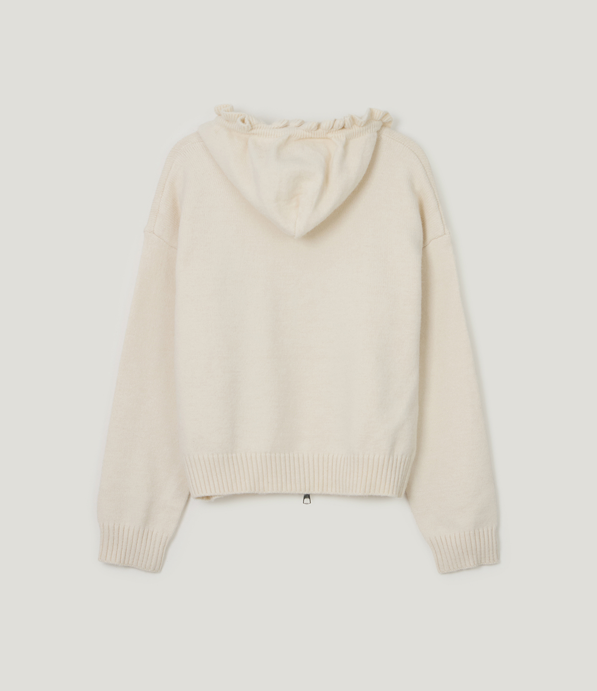 TWEE Berle wave hood long sleeve knit zip-up - Product detail view