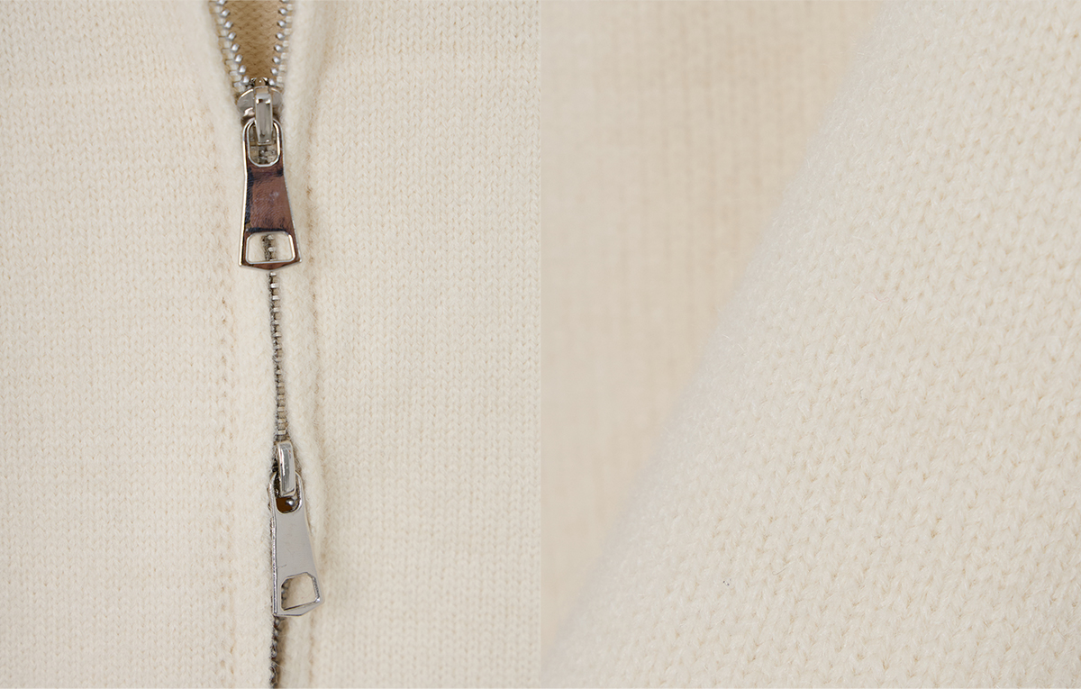 TWEE Berle wave hood long sleeve knit zip-up - Product detail view