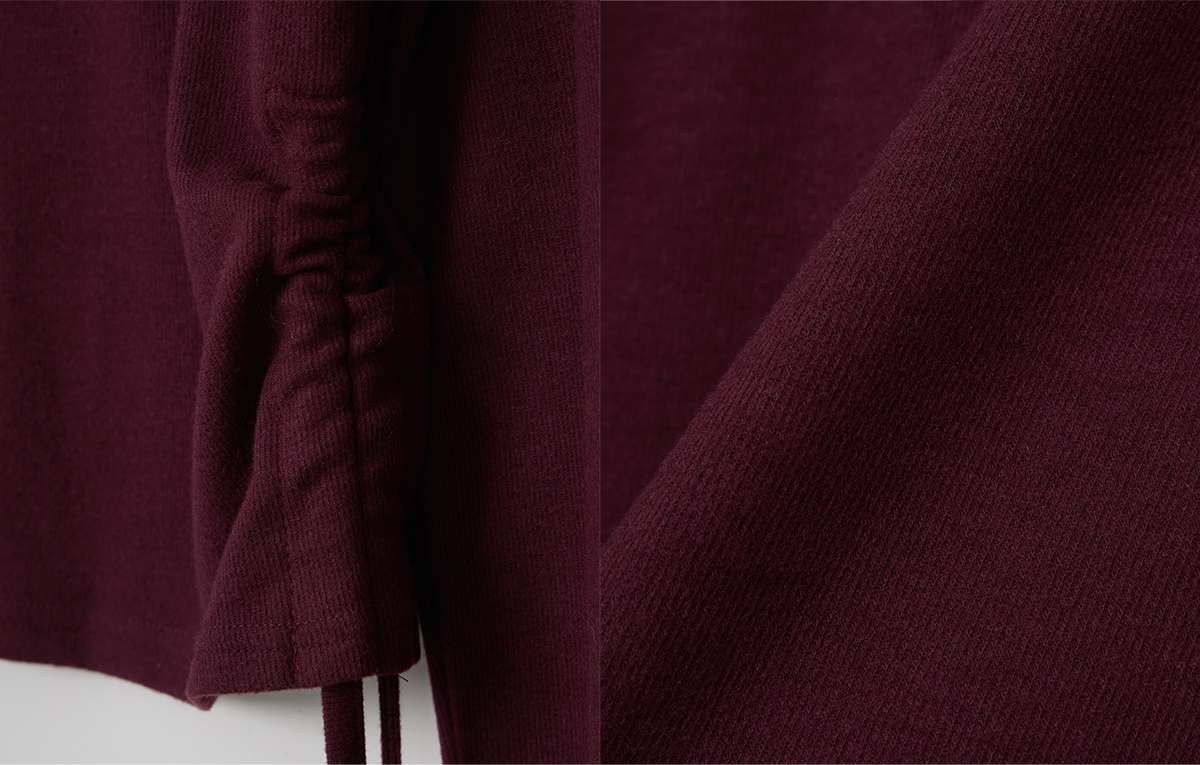 TWEE Epu layered shirring fleece long sleeve T-shirt - Product detail view