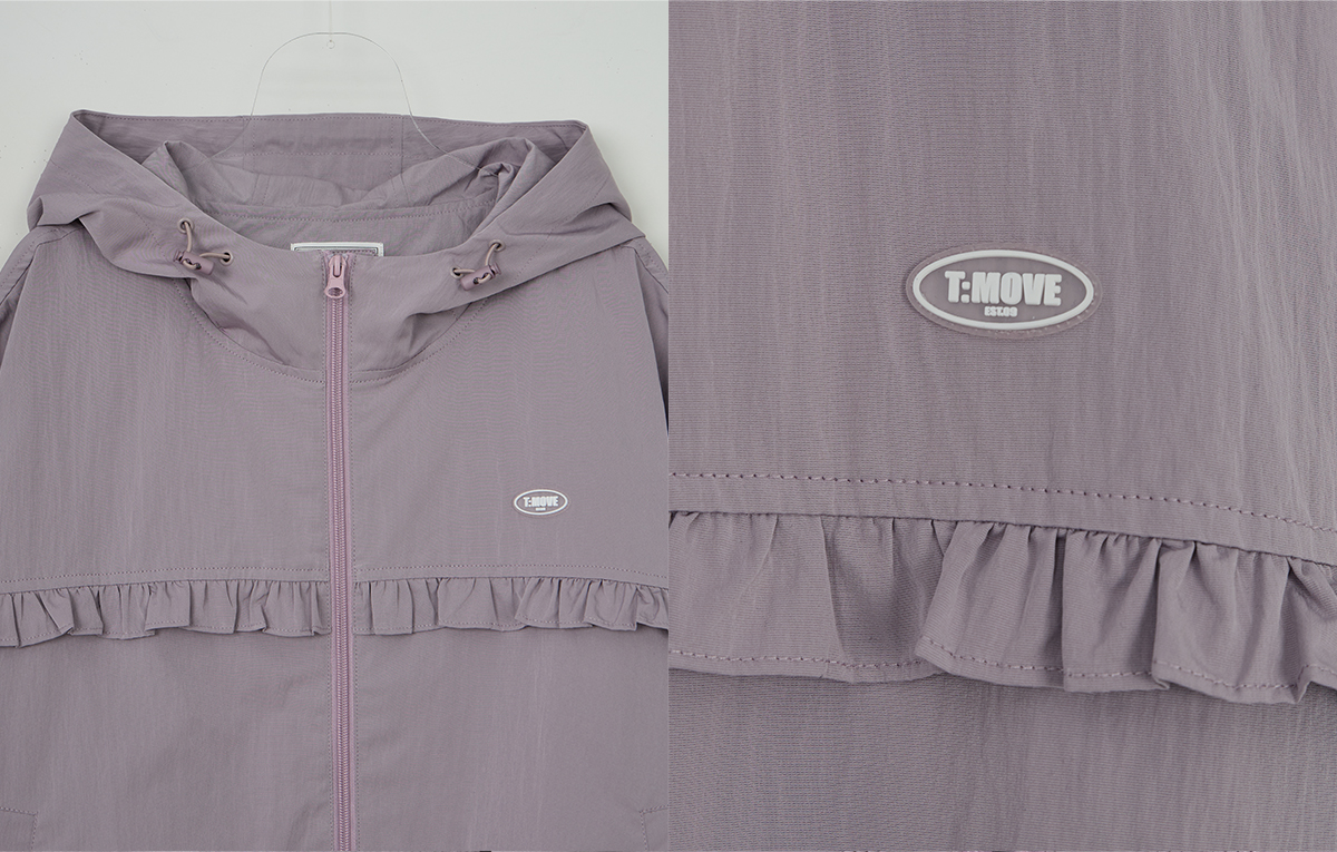TWEE Bender frill nylon hood windbreaker jumper - Product detail view