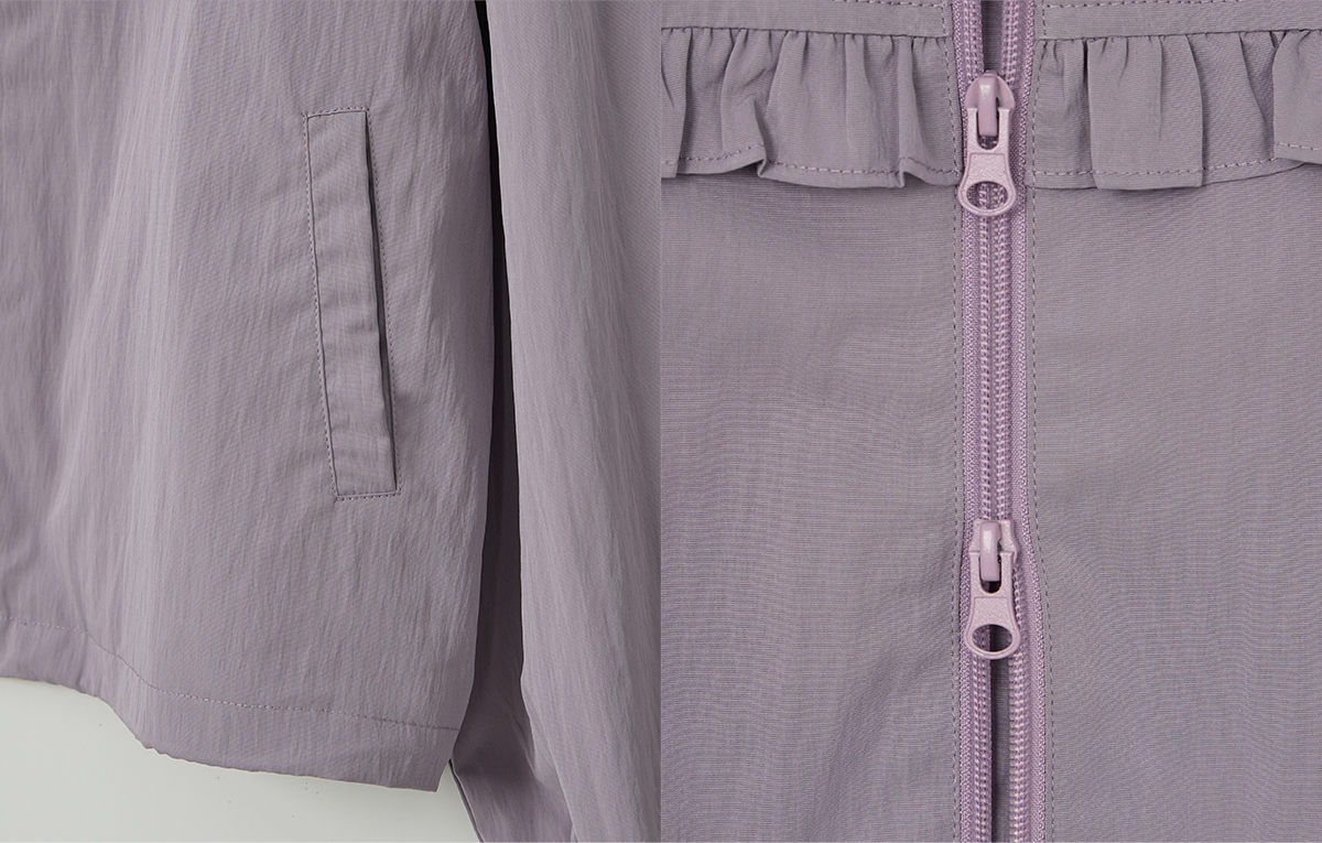 TWEE Bender frill nylon hood windbreaker jumper - Product detail view