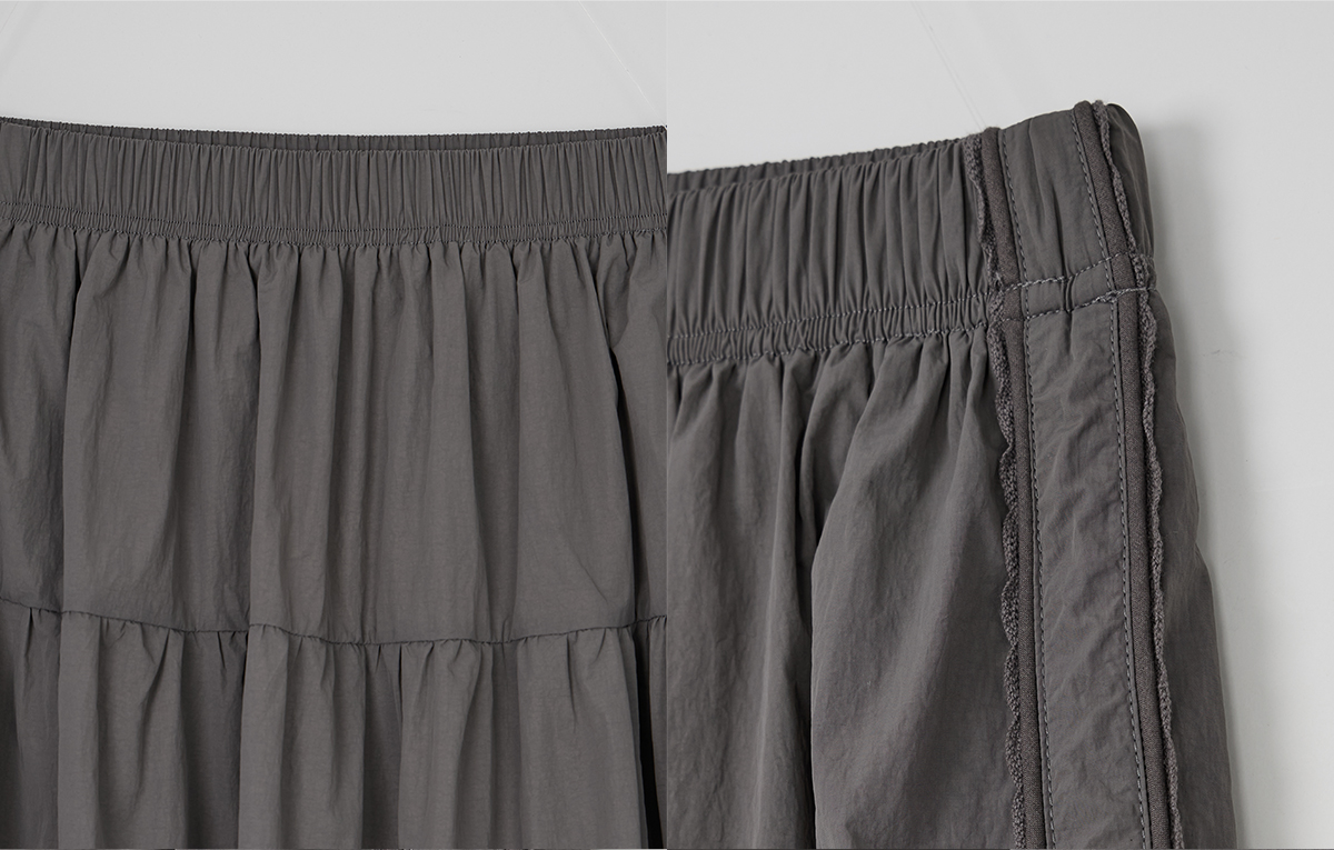TWEE Jure lace nylon tiered long skirt - Product detail view