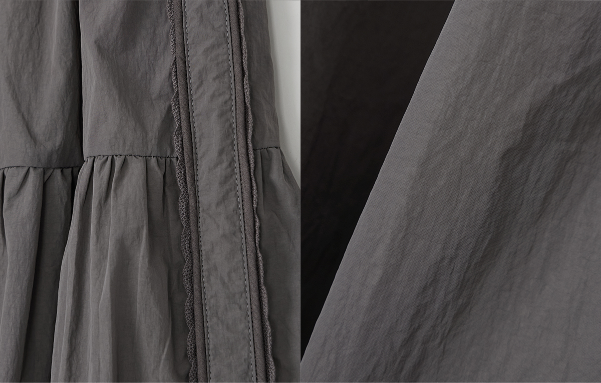TWEE Jure lace nylon tiered long skirt - Product detail view