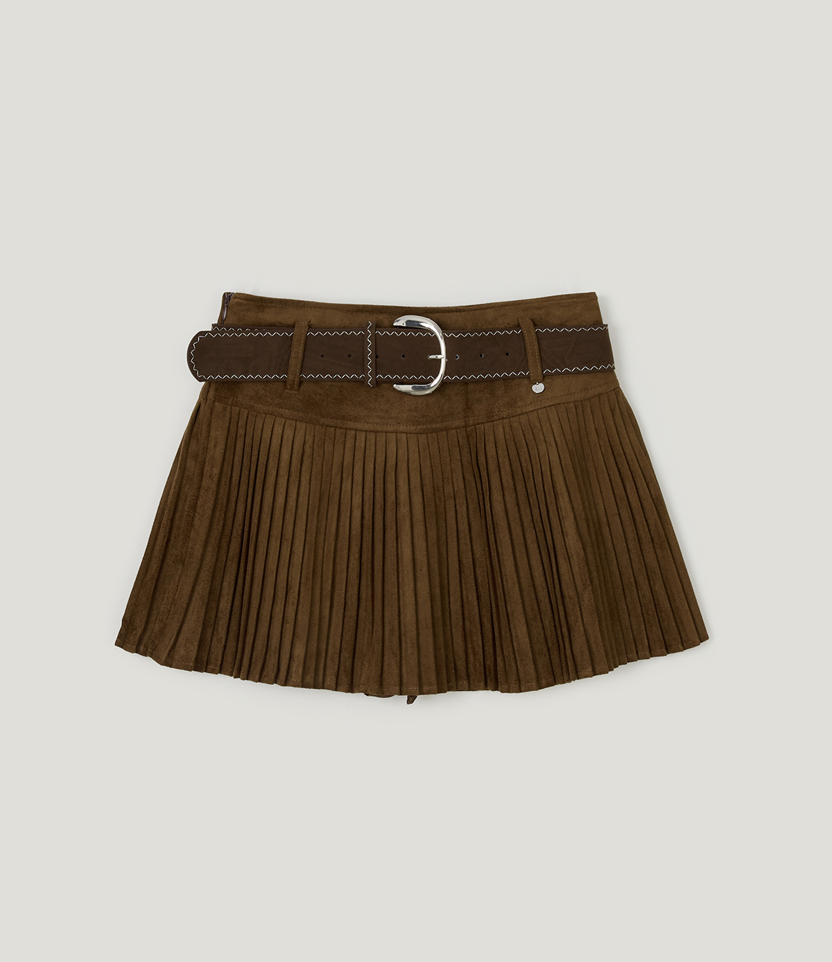 TWEE Tonel suede pleated mini skirt (belt set) - Product detail view