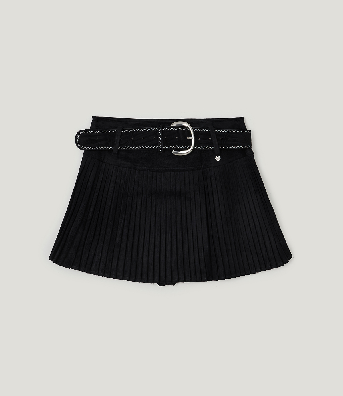 TWEE Tonel suede pleated mini skirt (belt set) - Product detail view