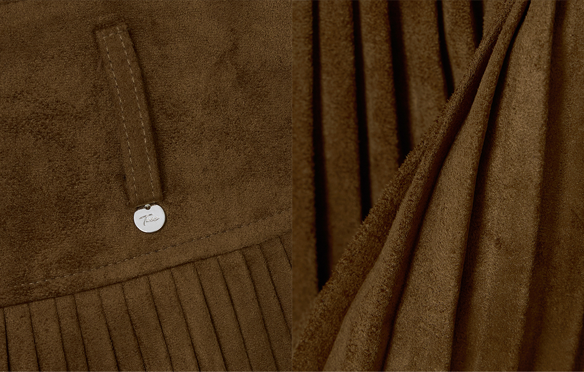 TWEE Tonel suede pleated mini skirt (belt set) - Product detail view