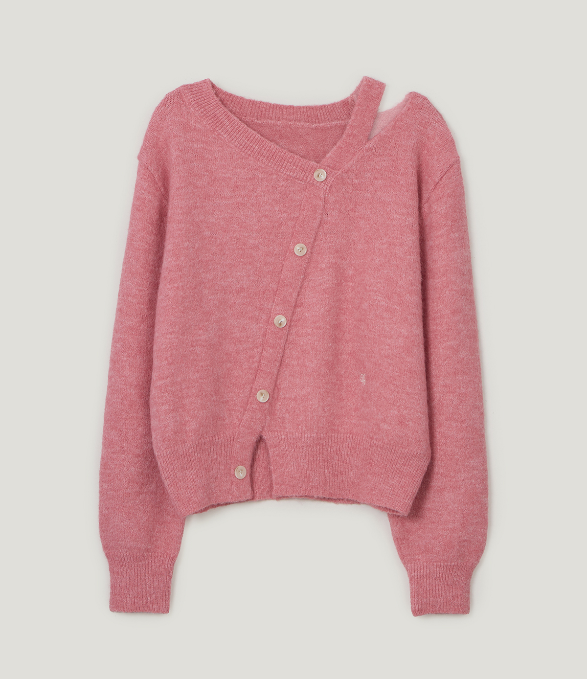 TWEE Newel diagonal button long sleeve knit - Product detail view