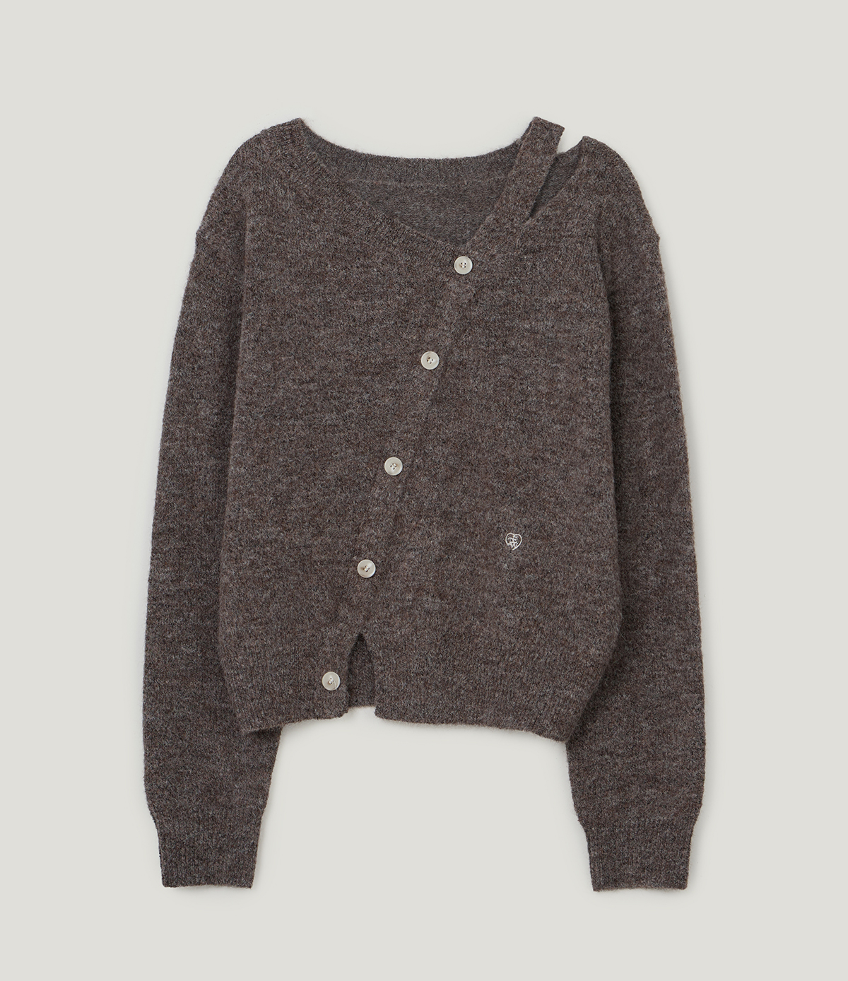 TWEE Newel diagonal button long sleeve knit - Product detail view
