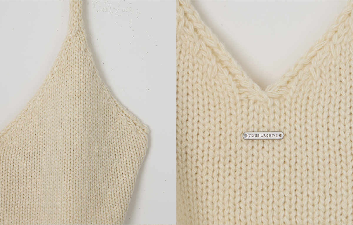 TWEE Denil loose-fit V-neck knit bustier - Product detail view