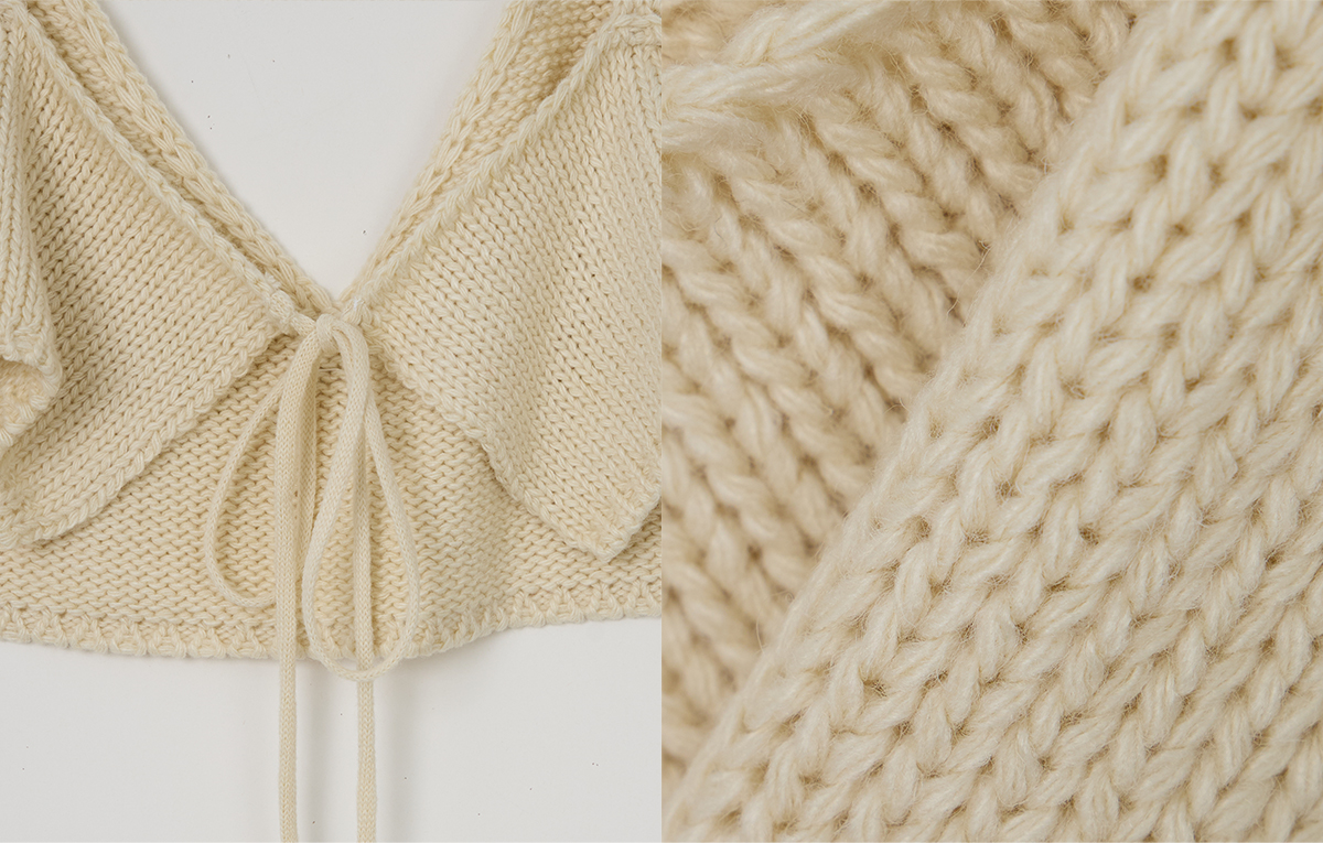 TWEE Denil loose-fit V-neck knit bustier - Product detail view