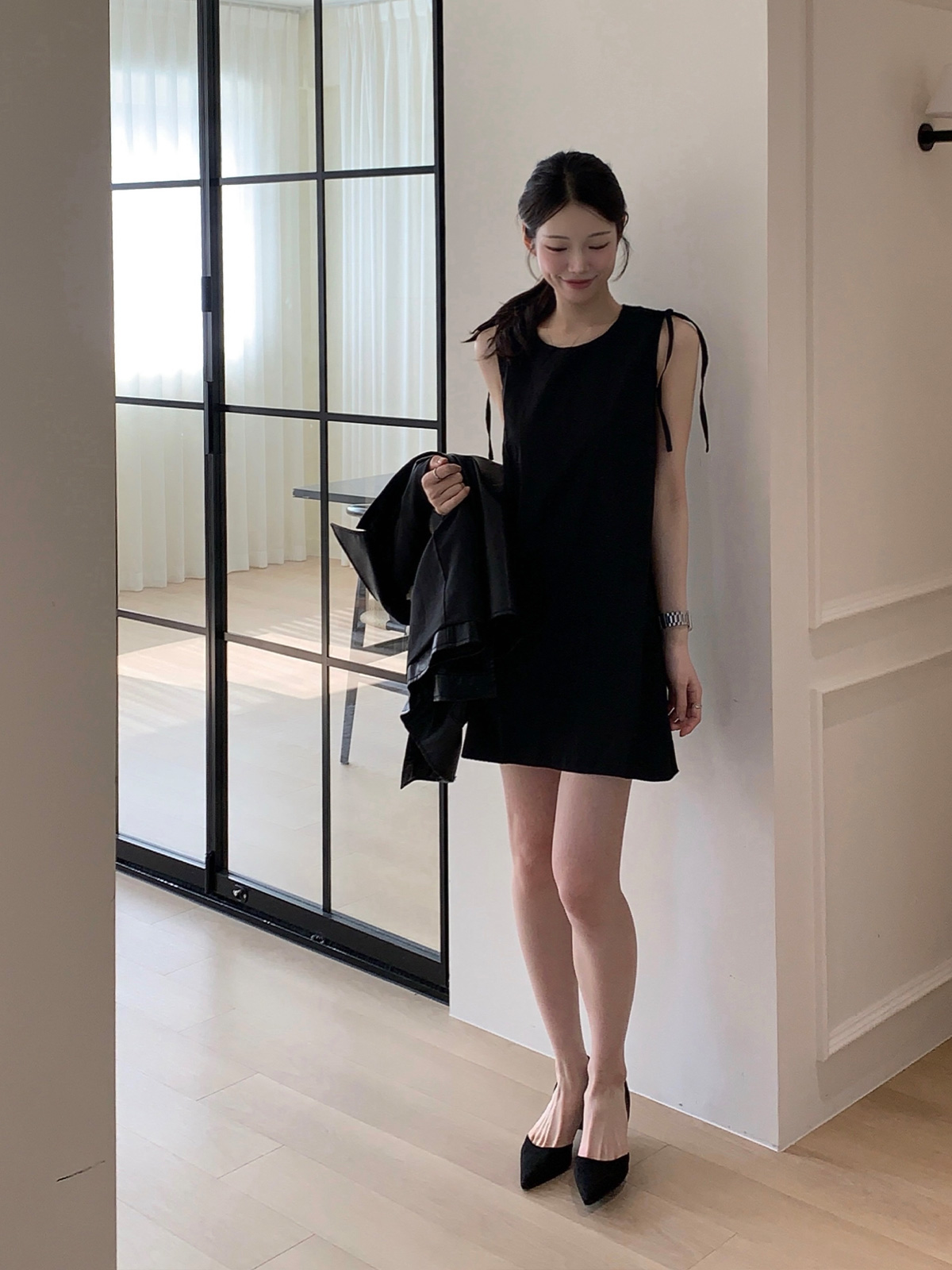 Harper Shirred Ribbon Dress