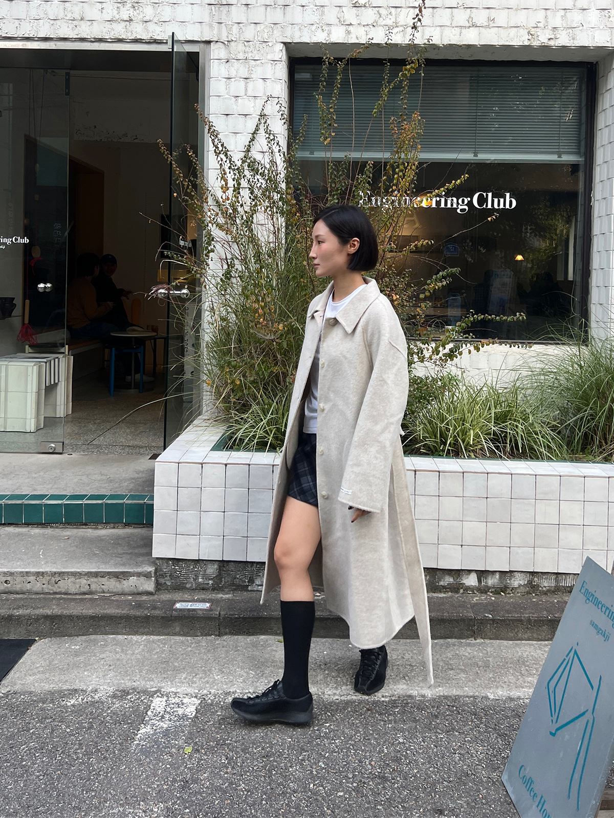 Poiten Balmacaan Handmade Long Coat (Strap Set)