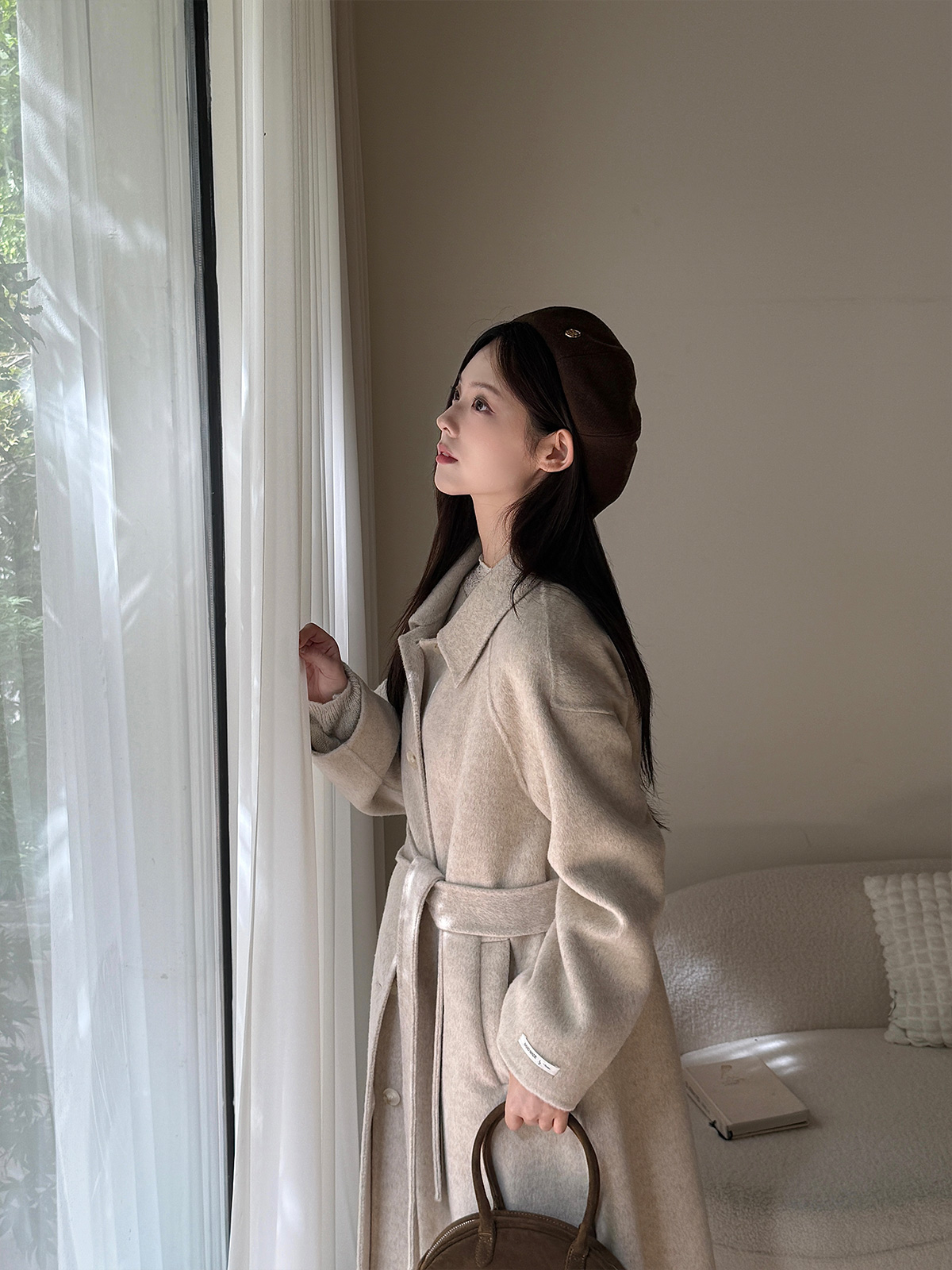 Poiten Balmacaan Handmade Long Coat (Strap Set)
