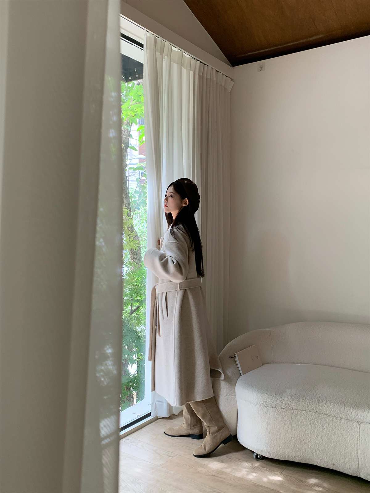 Poiten Balmacaan Handmade Long Coat (Strap Set)